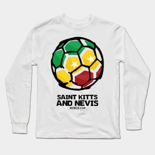 Saint Kitts and Nevis Football Country Flag Long Sleeve T-Shirt